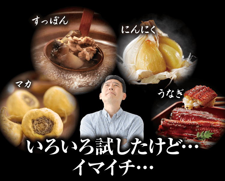 スッポン、にんにく、マカ、うなぎ　いろいろ試したけど･･･イマイチ･･･